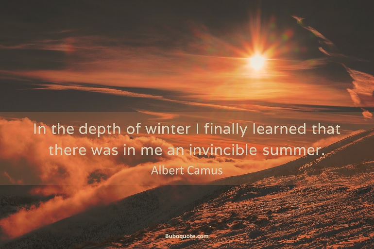 In The Depth Of Winter I Finally Learned That There Was In Me An Invincible Summer. - Camus - L'été