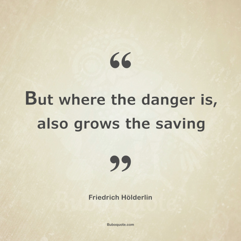 But where the danger is, 
also grows the saving power.